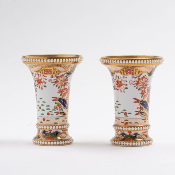 Pair Spode Japan pattern Spill vases c.1820