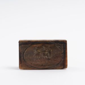 Horn press moulded Snuff Box with relief c.1800