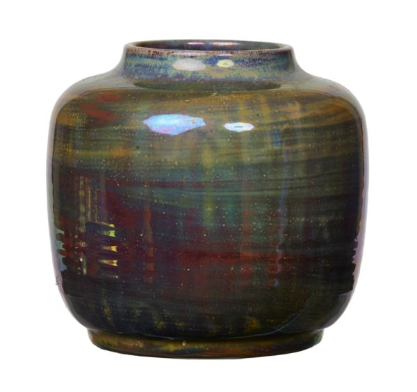 Pilkington lustre vase, lustre glaze, impressed factory marks, earthenware, c.1912
