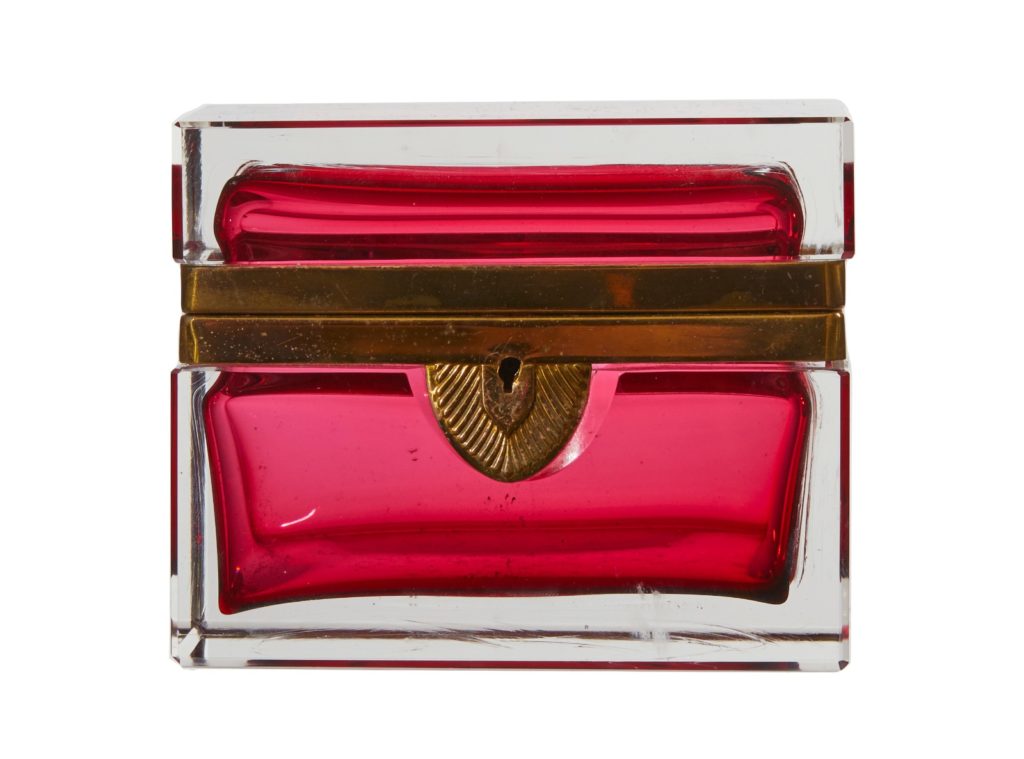 bohemian glass, jewellery box, c.1880, mint condition