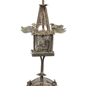 Silver spice tower, filigree, austrian, c.1870, silver marks
