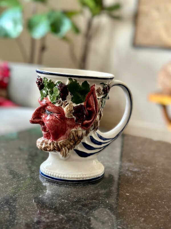 Bacchus mug, Pearlware, circa 1840, Scottish pottery